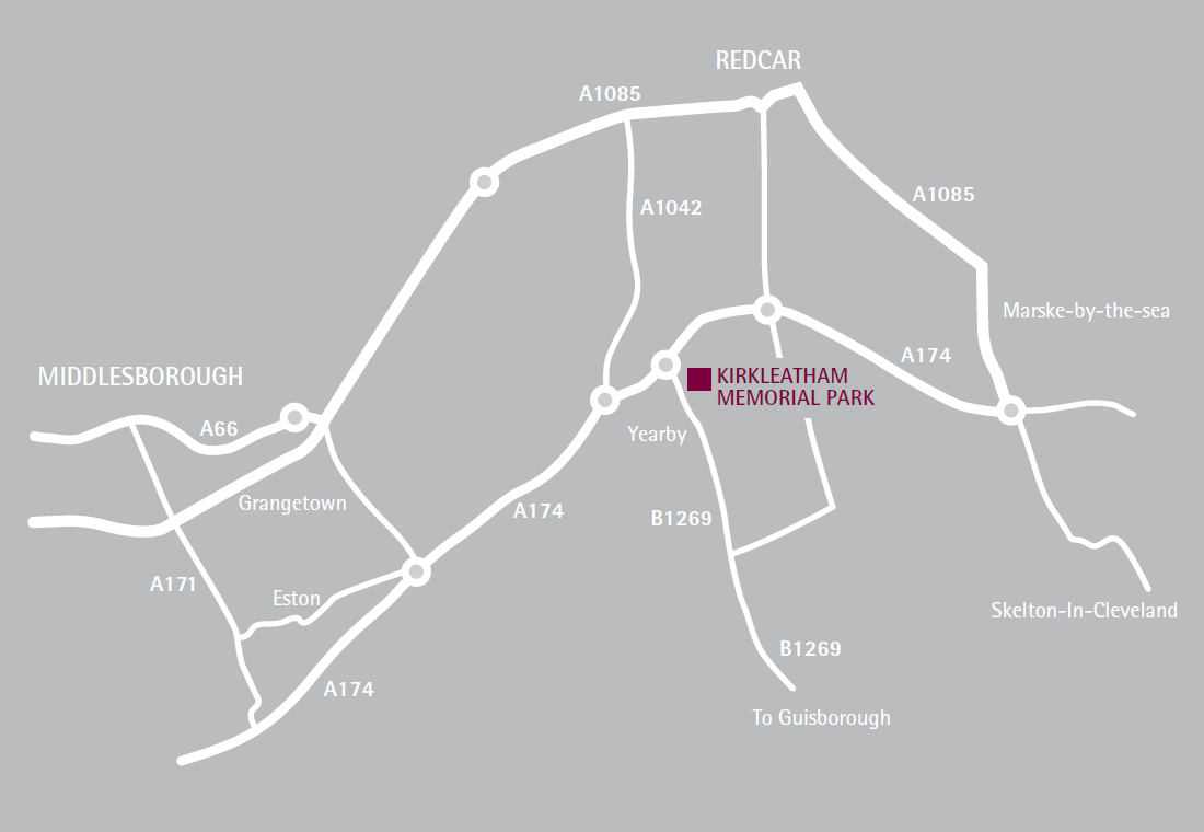 Kirkleatham Memorial Park and Crematorium Location Map